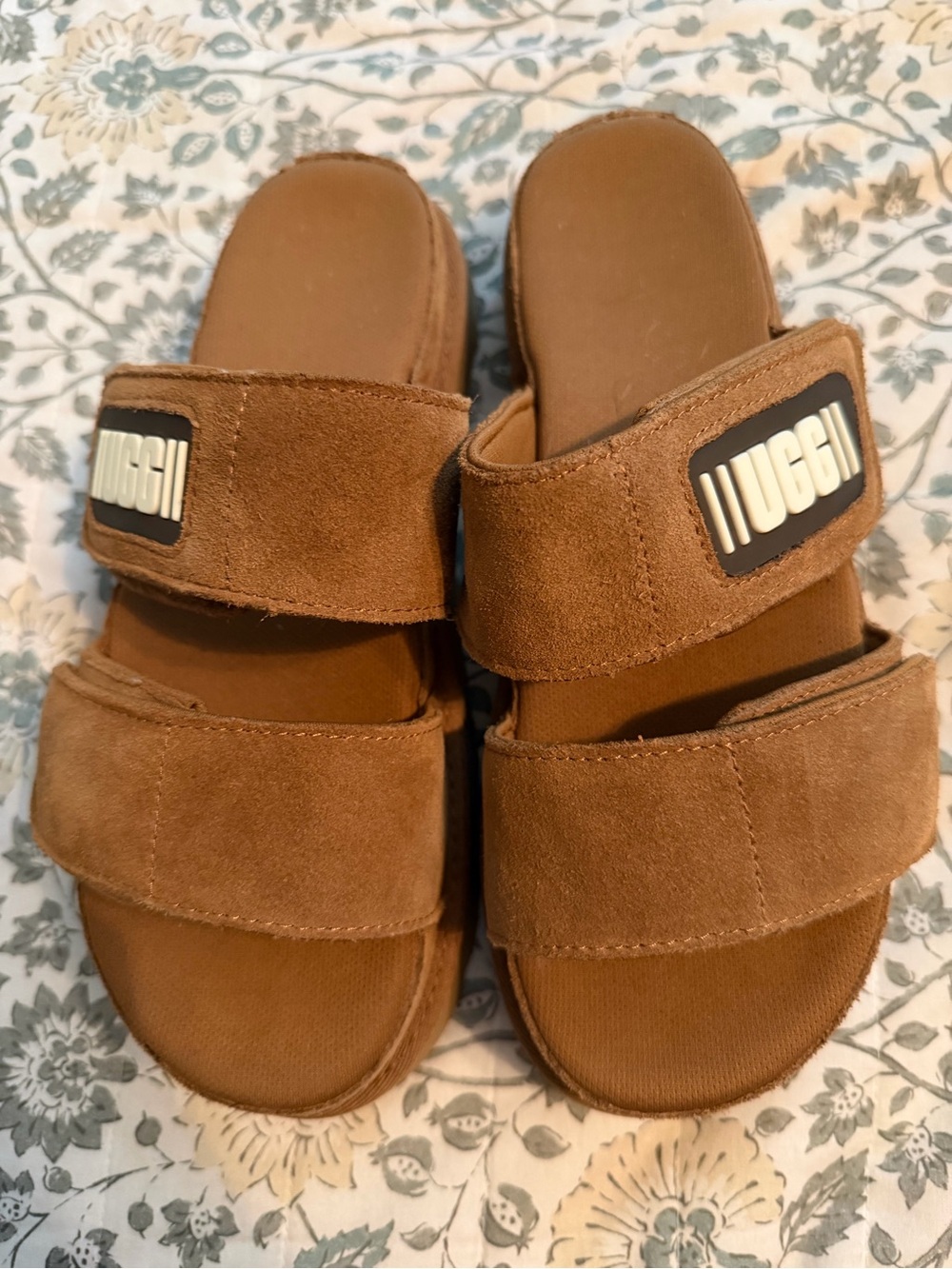 UGG Women’s Chestnut Suede Double-Strap Slide Sandals